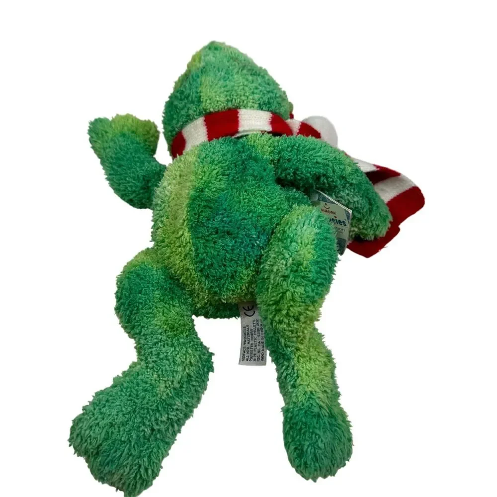 Aurora Flopsies Collection Green Frog Black Spots Bean Plush Stuffed Animal 13